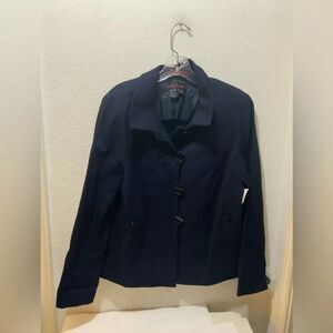 NWOT Nina Mclemore Navy blue Jacket Loop Buttons Size M